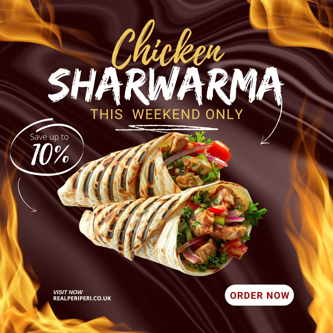 Brown and White Modern Chicken shawarma Instagram Post